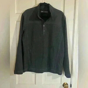 REI Co-Op Shirt Men MediumGray 1/4 Snap Pullover Long Sleeve Athletic Sweatshirt